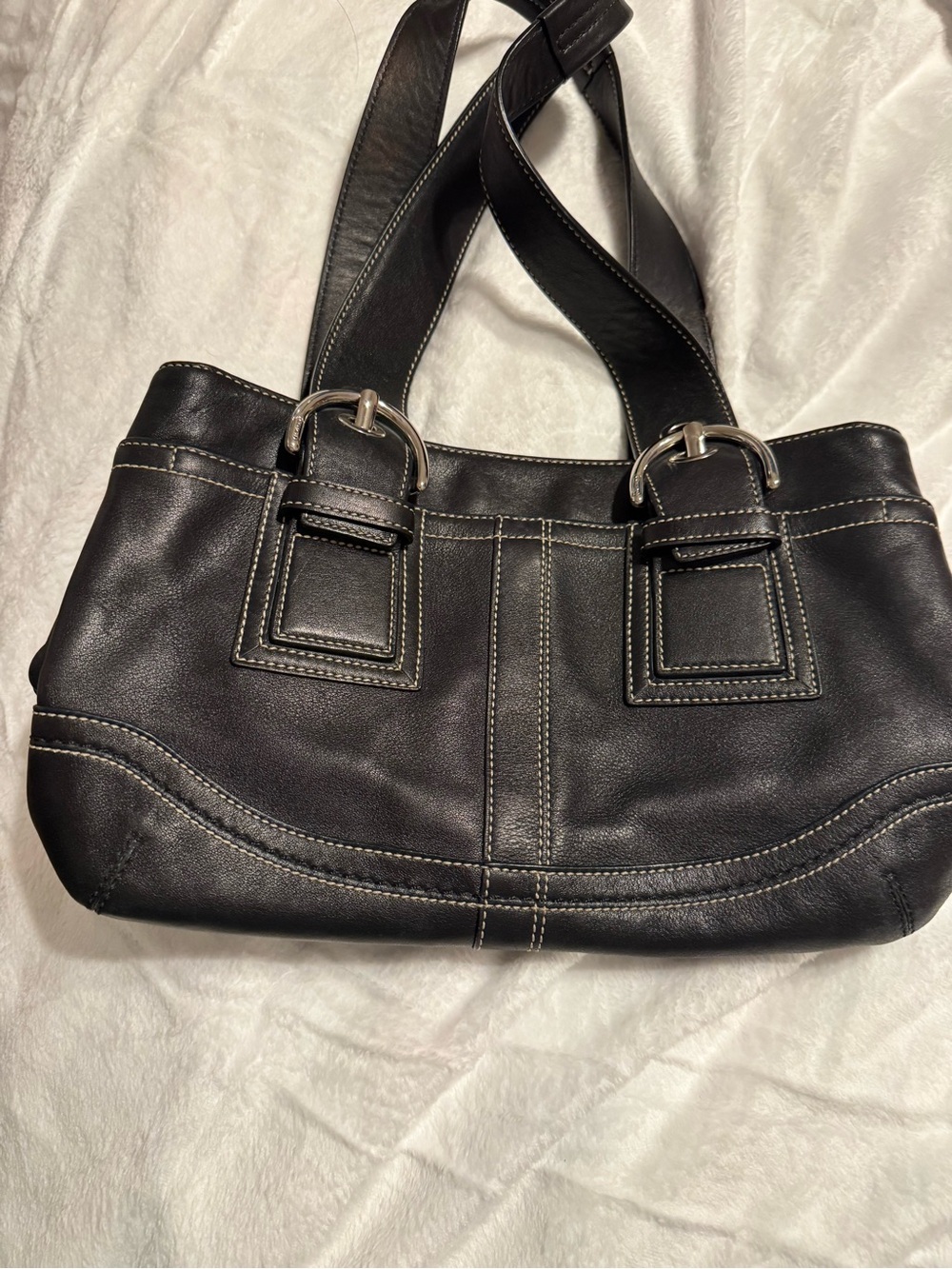 Coach MEDIUM F10911 Vintage Black Y2K Soho Leather Tote Bag